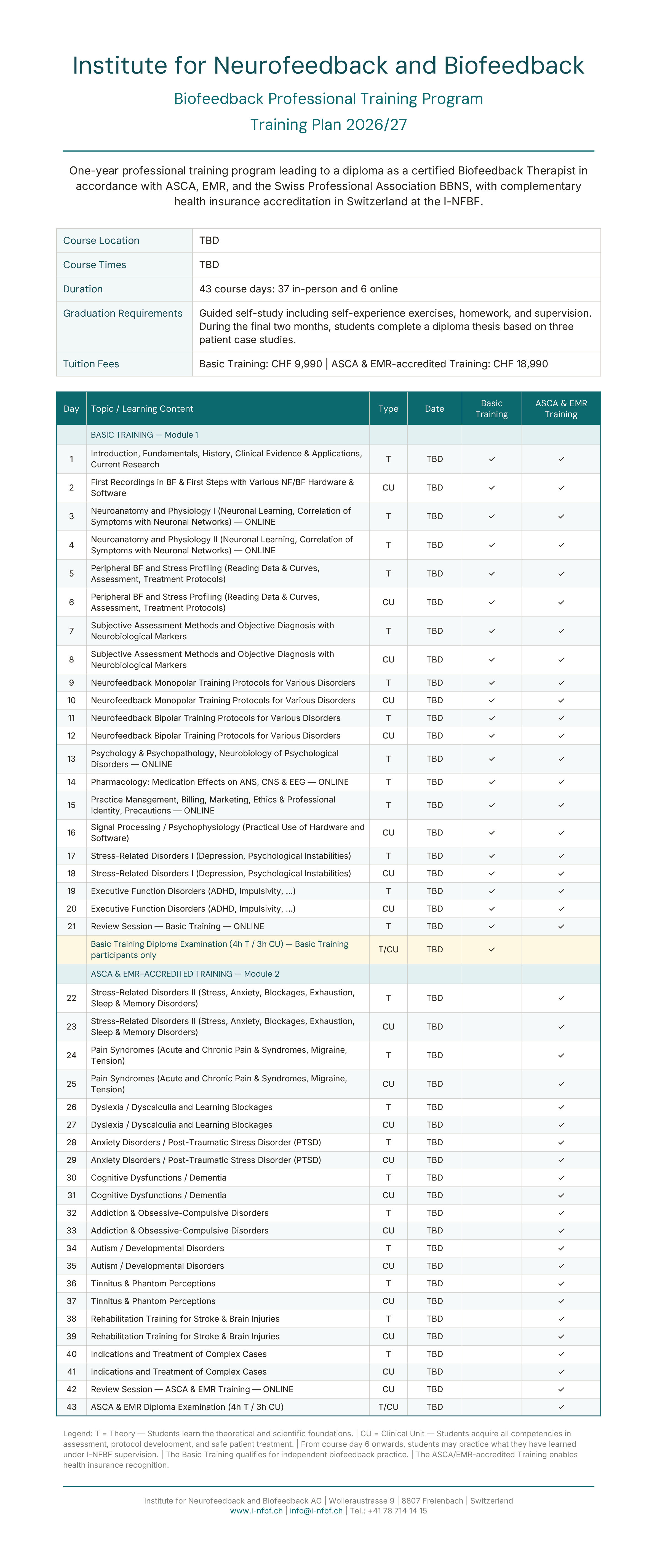 Training plan 2026/2027